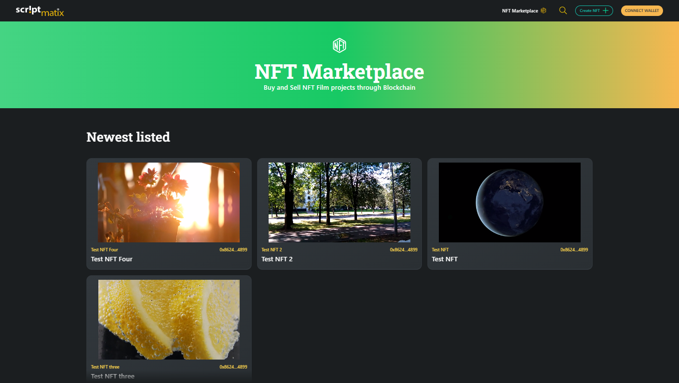 Scriptmatix Frontend - NFT Innovation